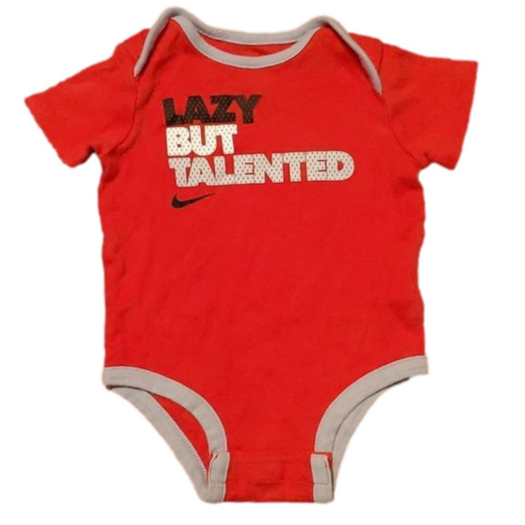 NIKE Infant Boy's Lazy But Talented Onsie Size 0-3 Months - Picture 1 of 4